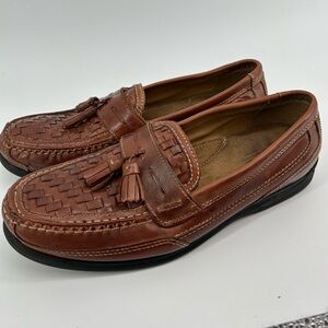 Bass Arnold Woven Leather Loafers with Tassels Men's Size 11